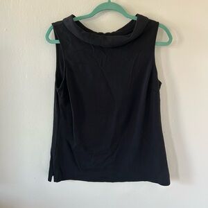 Talbots Black Tank Top with Ruffled Neckline